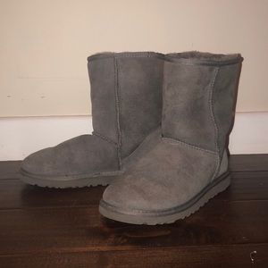 fuzzy grey ugg boots